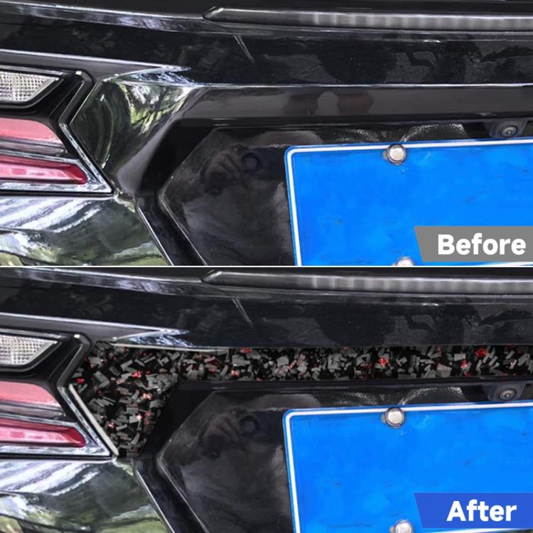 Adesivo decorativo per bagagliaio auto in fibra di carbonio con lamina d'oro forgiata per Chevrolet Corvette C8 2020-, lato guidatore sinistro e destro, Trunk