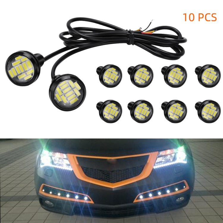 10 PCS 23mm 12LEDs SMD-4014 DC9-80V Moto Eagle Eye Light, 12LEDs SMD-4014, 12LEDs SMD-4014(White Light)