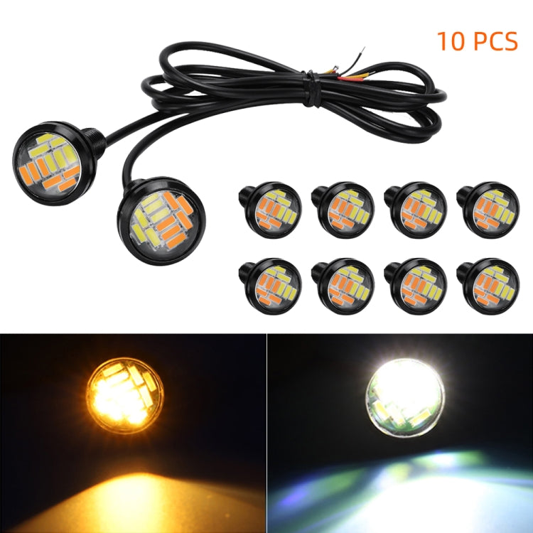 10 PCS 23mm 12LEDs SMD-4014 DC9-80V Moto Eagle Eye Light, 12LEDs SMD-4014, 12LEDs SMD-4014(White Light)