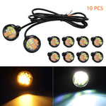10 PCS 23mm 12LEDs SMD-4014 DC9-80V Moto Eagle Eye Light, 12LEDs SMD-4014, 12LEDs SMD-4014(White Light)