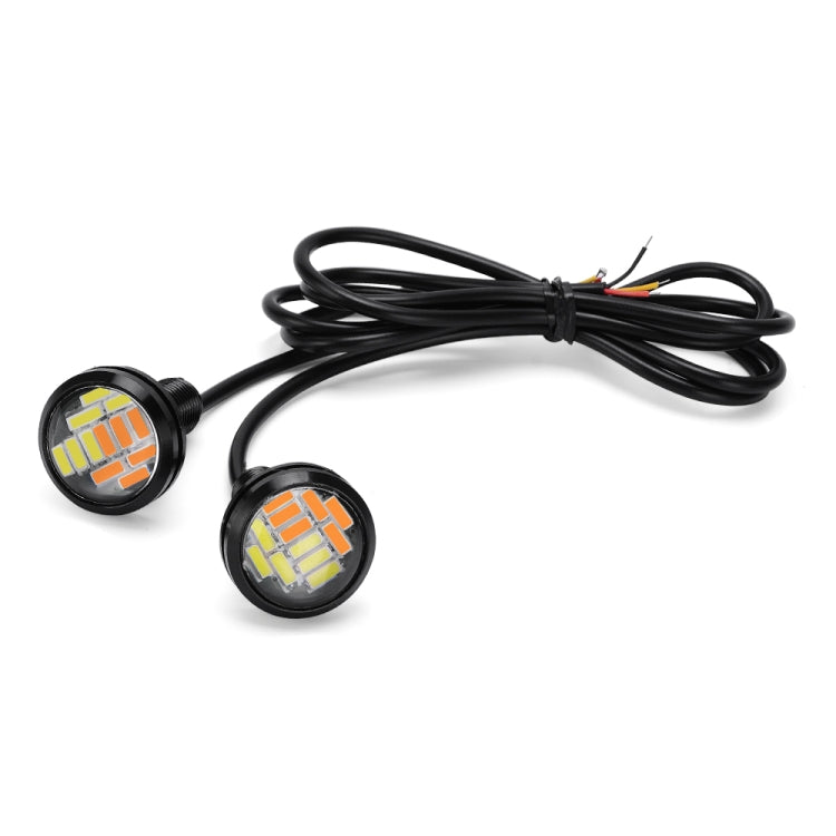 10 PCS 23mm 12LEDs SMD-4014 DC9-80V Moto Eagle Eye Light, 12LEDs SMD-4014, 12LEDs SMD-4014(White Light)
