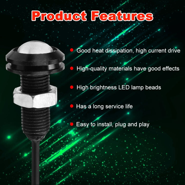 10 PCS 23mm 12LEDs SMD-4014 DC9-80V Moto Eagle Eye Light, 12LEDs SMD-4014, 12LEDs SMD-4014(White Light)