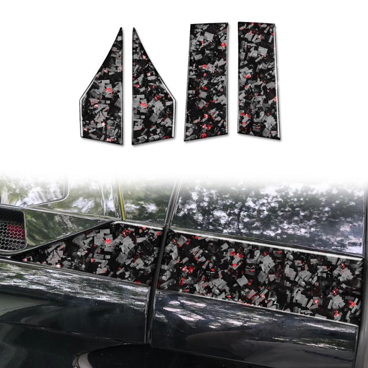 Set di 4 adesivi decorativi laterali per tetto auto in fibra di carbonio con lamina dorata forgiata per Chevrolet Corvette C8 2020-, lato guidatore sinistro e destro., Roof Sides