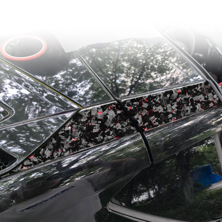 Set di 4 adesivi decorativi laterali per tetto auto in fibra di carbonio con lamina dorata forgiata per Chevrolet Corvette C8 2020-, lato guidatore sinistro e destro., Roof Sides