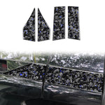 Set di 4 adesivi decorativi laterali per tetto auto in fibra di carbonio con lamina dorata forgiata per Chevrolet Corvette C8 2020-, lato guidatore sinistro e destro., Roof Sides