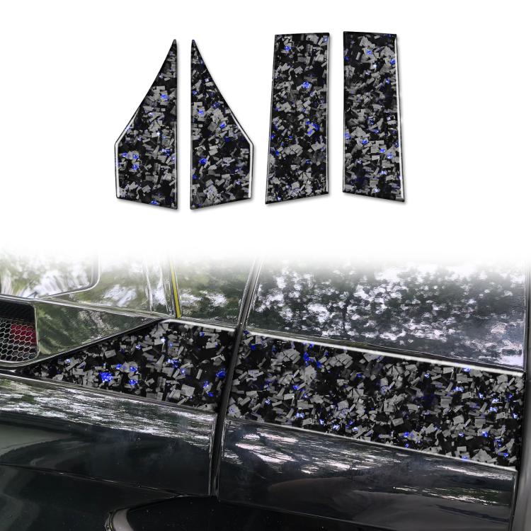 Set di 4 adesivi decorativi laterali per tetto auto in fibra di carbonio con lamina dorata forgiata per Chevrolet Corvette C8 2020-, lato guidatore sinistro e destro., Roof Sides