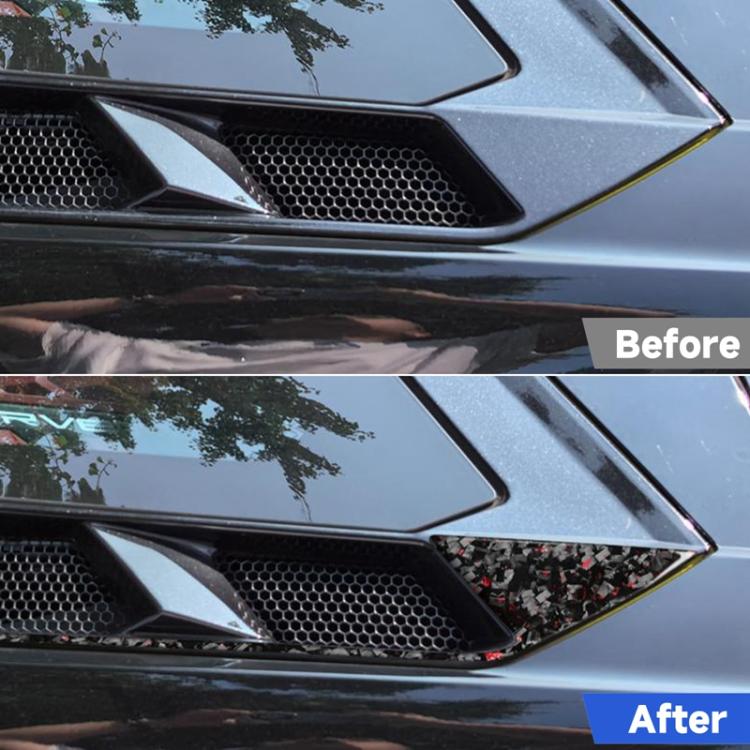 Set di 4 adesivi decorativi in fibra di carbonio con lamina dorata forgiata per prese d'aria del motore sul tetto dell'auto, per Chevrolet Corvette C8 2020-, lato guidatore sinistro e destro., Roof Engine Vents