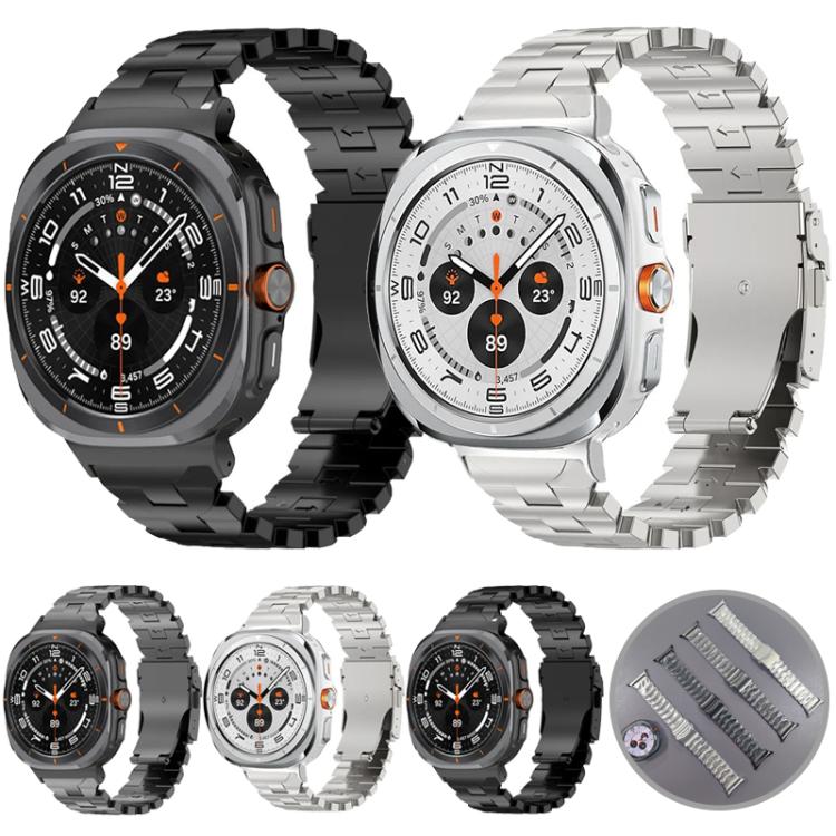Cinturino per orologio in lega di titanio con fibbia di sicurezza a farfalla., For Samsung Galaxy Watch Ultra 47mm / Ultra 2025