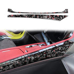 Set di 2 adesivi decorativi laterali per console centrale auto in fibra di carbonio con lamina dorata forgiata per Chevrolet Corvette C8 2020-, lato guidatore sinistro, Center Console Side, Left Driver