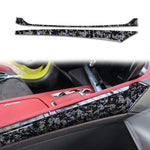Set di 2 adesivi decorativi laterali per console centrale auto in fibra di carbonio con lamina dorata forgiata per Chevrolet Corvette C8 2020-, lato guidatore sinistro, Center Console Side, Left Driver