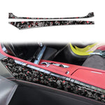 Set di 2 adesivi decorativi laterali per console centrale auto in fibra di carbonio con lamina dorata forgiata per Chevrolet Corvette C8 2020-, lato destro guidatore., Center Console Side, Right Driver
