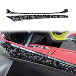 Set di 2 adesivi decorativi laterali per console centrale auto in fibra di carbonio con lamina dorata forgiata per Chevrolet Corvette C8 2020-, lato destro guidatore., Center Console Side, Right Driver