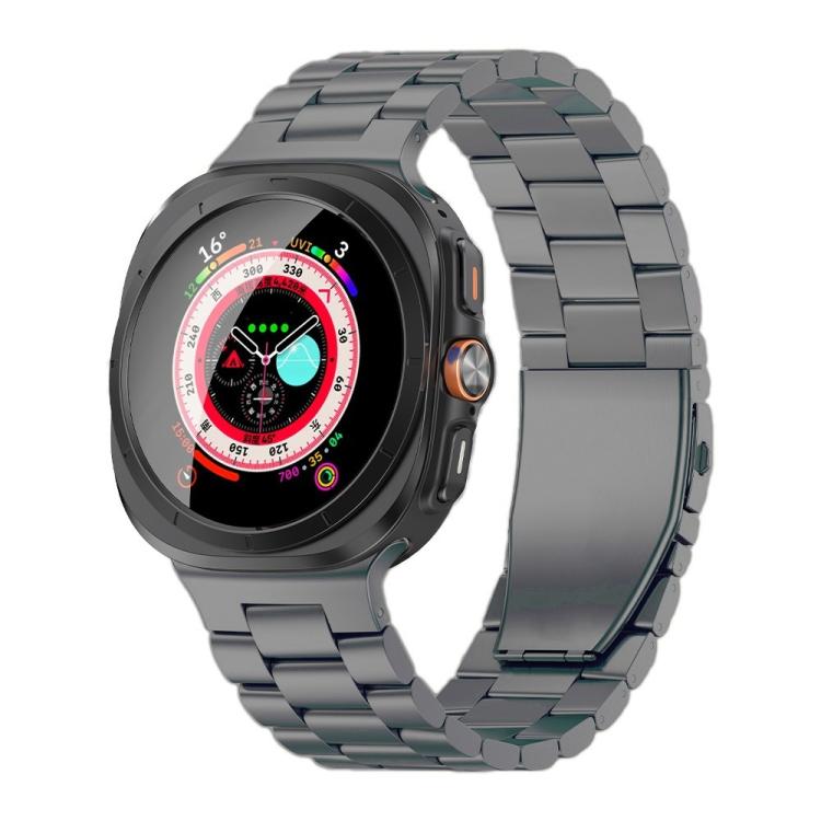 Cinturino per orologio in lega di titanio con fibbia piatta a tre perline, For Samsung Galaxy Watch Ultra / Ultra 2025, For Samsung Galaxy Watch8 / Watch8 Classic