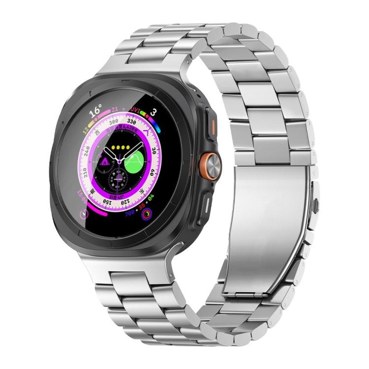 Cinturino per orologio in lega di titanio con fibbia piatta a tre perline, For Samsung Galaxy Watch Ultra / Ultra 2025, For Samsung Galaxy Watch8 / Watch8 Classic