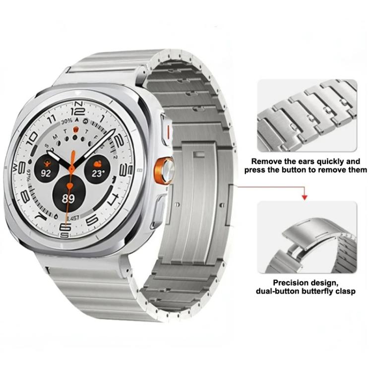 Cinturino per orologio in lega di titanio con fibbia a scorrimento laterale a sgancio rapido e un solo perno., For Samsung Galaxy Watch Ultra / Ultra 2025, For Samsung Galaxy Watch8 / Watch8 Classic