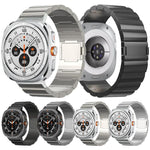 Cinturino per orologio in lega di titanio con fibbia magnetica a una perlina, For Samsung Galaxy Watch Ultra / Ultra 2025, For Samsung Galaxy Watch8 / Watch8 Classic