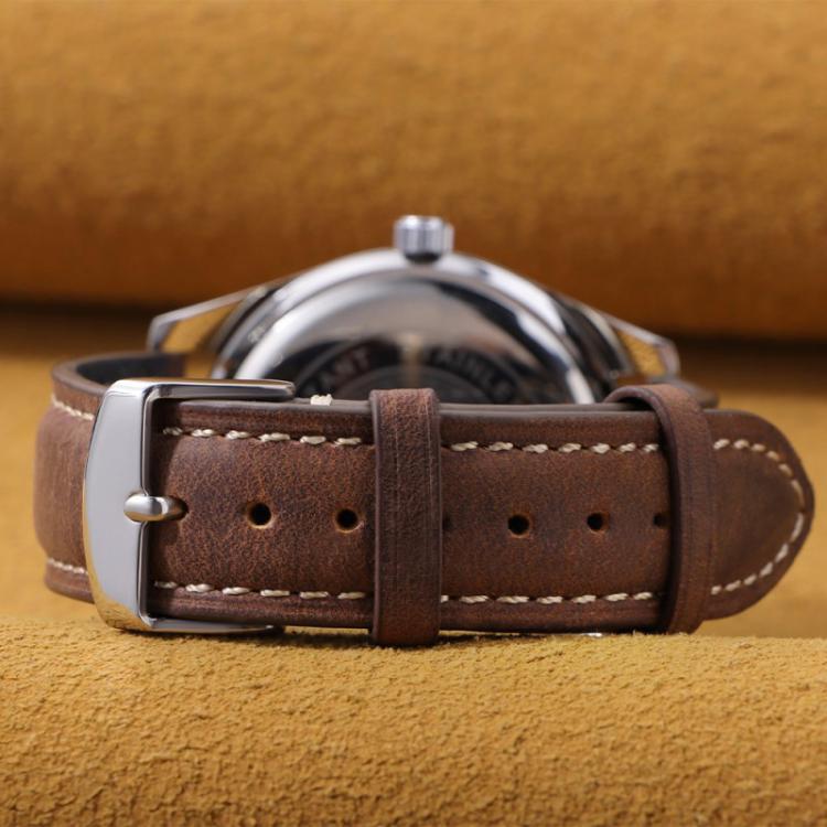 Cinturino per orologio xDfind Retro Crazy Horse Texture in pelle con motivo a cavallo incrociato, 24mm for Suunto 9 / 9 Baro / D5 / Core / 7, 14mm, 18mm