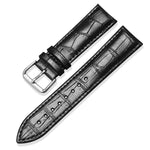 Cinturino per orologio in pelle con fibbia ad ardiglione e texture di bambù xDfind, 24mm for Suunto 9 / 9 Baro / D5 / Core / 7, 12mm, 14mm, 18mm