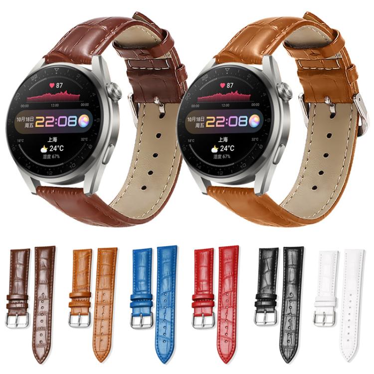 Cinturino per orologio in pelle con fibbia ad ardiglione e texture di bambù xDfind, 24mm for Suunto 9 / 9 Baro / D5 / Core / 7, 12mm, 14mm, 18mm