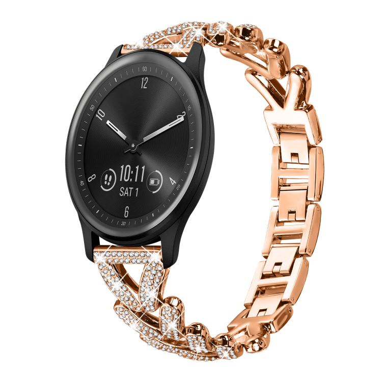 Cinturino per orologio xDfind Small Twist in metallo con diamanti, 20mm For Garmin Vivomove Sport / Vivoactive5 / 3, 20mm For Garmin Venu / Venu 2 / Sq / Sq2, 20mm, 20mm For Xiaomi Mibro Air / Mibro Lite, 20mm For Honor Watch SE / Magic Watch2 42mm
