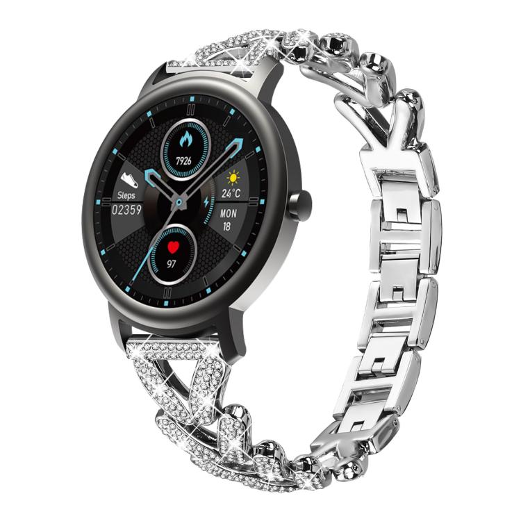 Cinturino per orologio xDfind Small Twist in metallo con diamanti, 20mm For Garmin Vivomove Sport / Vivoactive5 / 3, 20mm For Garmin Venu / Venu 2 / Sq / Sq2, 20mm, 20mm For Xiaomi Mibro Air / Mibro Lite, 20mm For Honor Watch SE / Magic Watch2 42mm