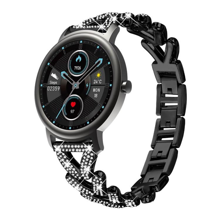 Cinturino per orologio xDfind Small Twist in metallo con diamanti, 20mm For Garmin Vivomove Sport / Vivoactive5 / 3, 20mm For Garmin Venu / Venu 2 / Sq / Sq2, 20mm, 20mm For Xiaomi Mibro Air / Mibro Lite, 20mm For Honor Watch SE / Magic Watch2 42mm