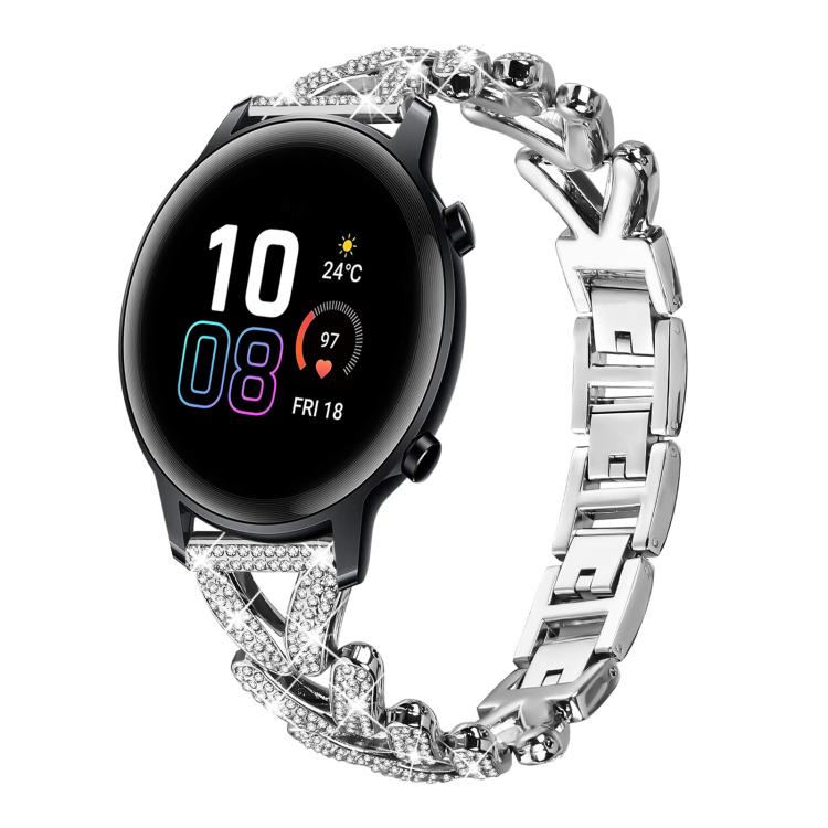 Cinturino per orologio xDfind Small Twist in metallo con diamanti, 20mm For Garmin Vivomove Sport / Vivoactive5 / 3, 20mm For Garmin Venu / Venu 2 / Sq / Sq2, 20mm, 20mm For Xiaomi Mibro Air / Mibro Lite, 20mm For Honor Watch SE / Magic Watch2 42mm
