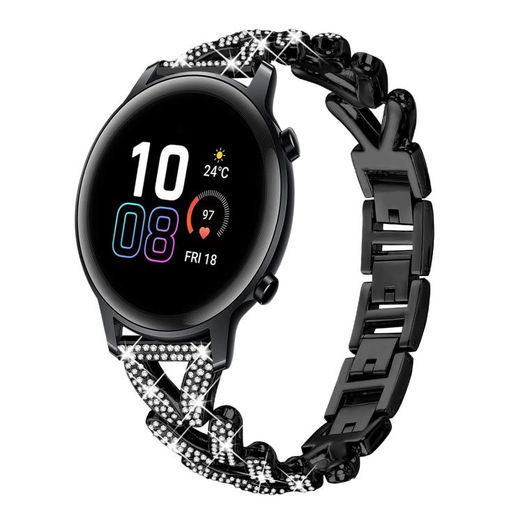 Cinturino per orologio xDfind Small Twist in metallo con diamanti, 20mm For Garmin Vivomove Sport / Vivoactive5 / 3, 20mm For Garmin Venu / Venu 2 / Sq / Sq2, 20mm, 20mm For Xiaomi Mibro Air / Mibro Lite, 20mm For Honor Watch SE / Magic Watch2 42mm