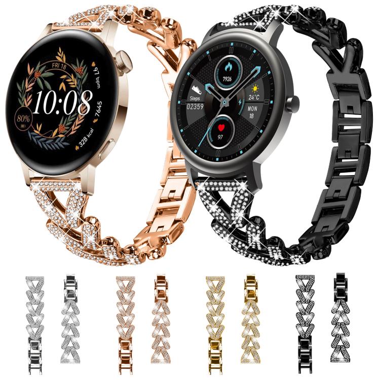 Cinturino per orologio xDfind Small Twist in metallo con diamanti, 20mm For Garmin Vivomove Sport / Vivoactive5 / 3, 20mm For Garmin Venu / Venu 2 / Sq / Sq2, 20mm, 20mm For Xiaomi Mibro Air / Mibro Lite, 20mm For Honor Watch SE / Magic Watch2 42mm