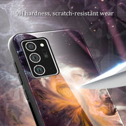 Custodia protettiva in vetro con motivo marmo per Samsung Galaxy