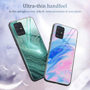 Custodia protettiva in vetro con motivo marmo per Samsung Galaxy