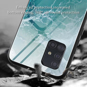 Custodia protettiva in vetro con motivo marmo per Samsung Galaxy
