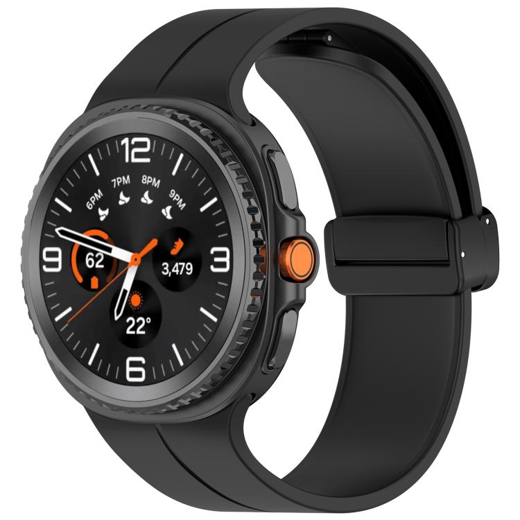 Cinturino per orologio xDfind Fold con fibbia nera e chiusura magnetica in silicone., For Samsung Galaxy Watch8 / Watch8 Classic