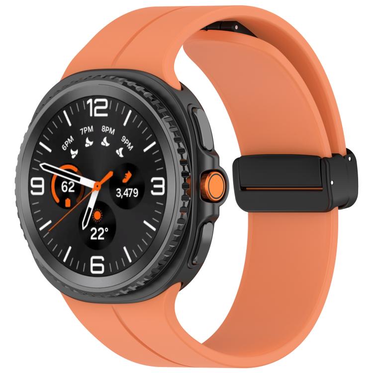 Cinturino per orologio xDfind Fold con fibbia nera e chiusura magnetica in silicone., For Samsung Galaxy Watch8 / Watch8 Classic