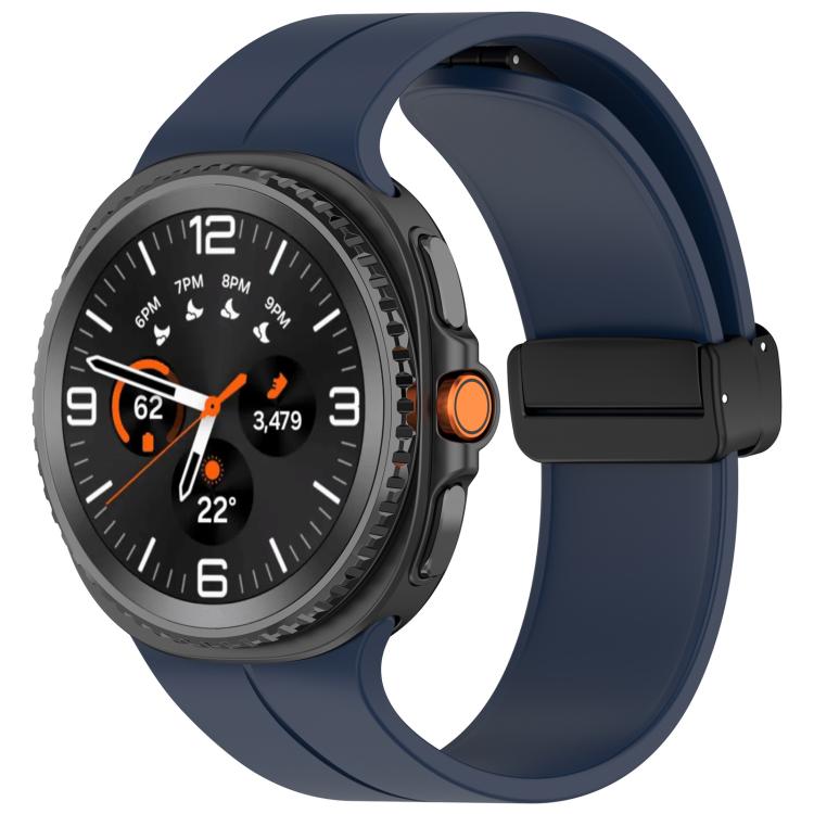 Cinturino per orologio xDfind Fold con fibbia nera e chiusura magnetica in silicone., For Samsung Galaxy Watch8 / Watch8 Classic