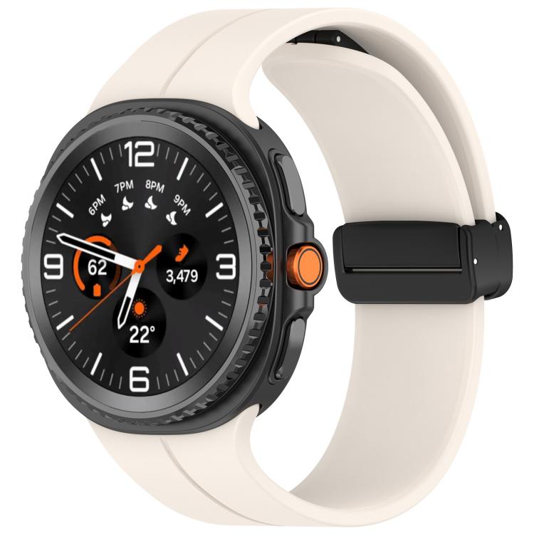Cinturino per orologio xDfind Fold con fibbia nera e chiusura magnetica in silicone., For Samsung Galaxy Watch8 / Watch8 Classic