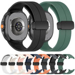 Cinturino per orologio xDfind Fold con fibbia nera e chiusura magnetica in silicone., For Samsung Galaxy Watch8 / Watch8 Classic