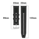 Cinturino per orologio xDfind ibrido in nylon intrecciato e silicone, 20mm, 22mm