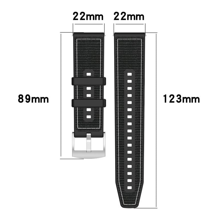 Cinturino per orologio xDfind ibrido in nylon intrecciato e silicone, 20mm, 22mm