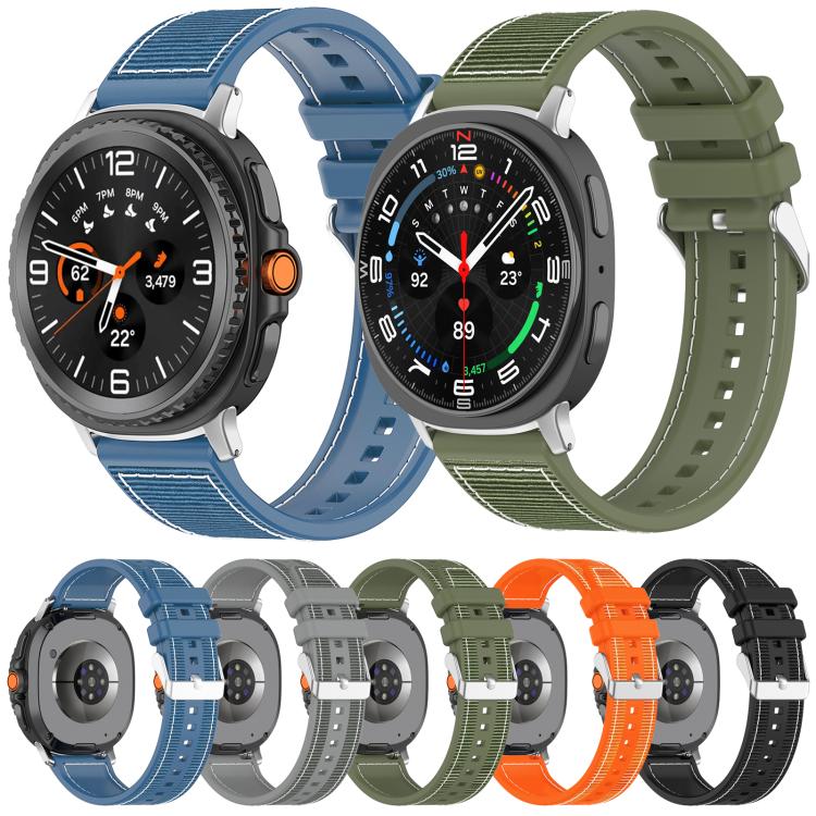 Cinturino per orologio xDfind ibrido in nylon intrecciato e silicone, For Samsung Galaxy Watch 8 / 8 Classic 22mm