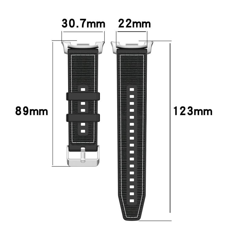 Cinturino per orologio xDfind ibrido in nylon intrecciato e silicone, For Samsung Galaxy Watch 8 / 8 Classic 22mm