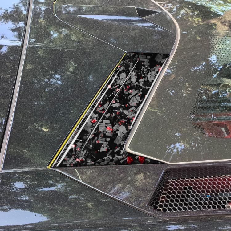Set di 6 adesivi decorativi per telecamera da tetto auto in fibra di carbonio con lamina d'oro forgiata per Chevrolet Corvette C8 2020-, lato guidatore sinistro e destro., Roof Camera