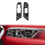 Set di 2 adesivi decorativi in fibra di carbonio con lamina dorata forgiata per finestrino auto Chevrolet Corvette C8 2020-, lato guidatore sinistro, Window Lift, Left Driver