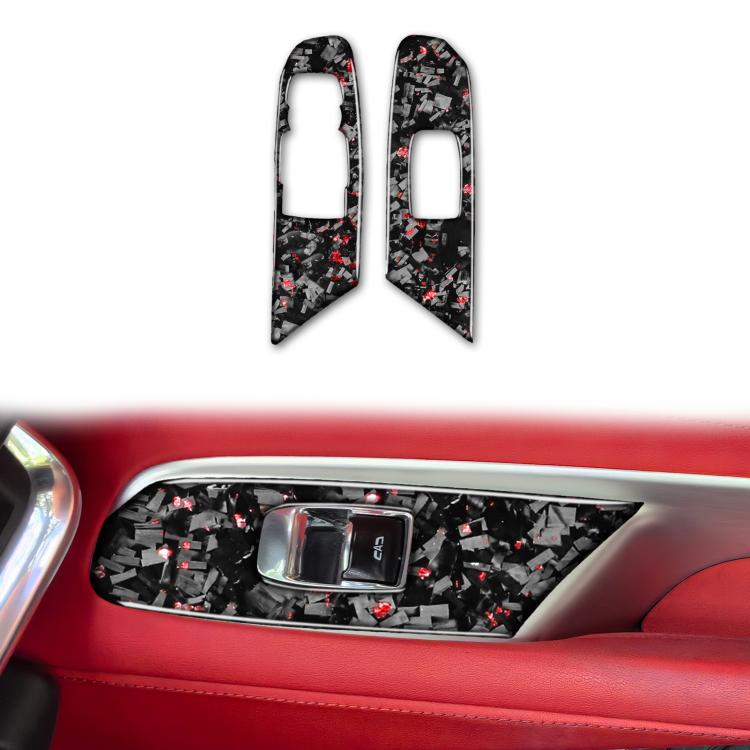 Set di 2 adesivi decorativi in fibra di carbonio con lamina dorata forgiata per finestrino auto Chevrolet Corvette C8 2020-, lato guidatore sinistro, Window Lift, Left Driver