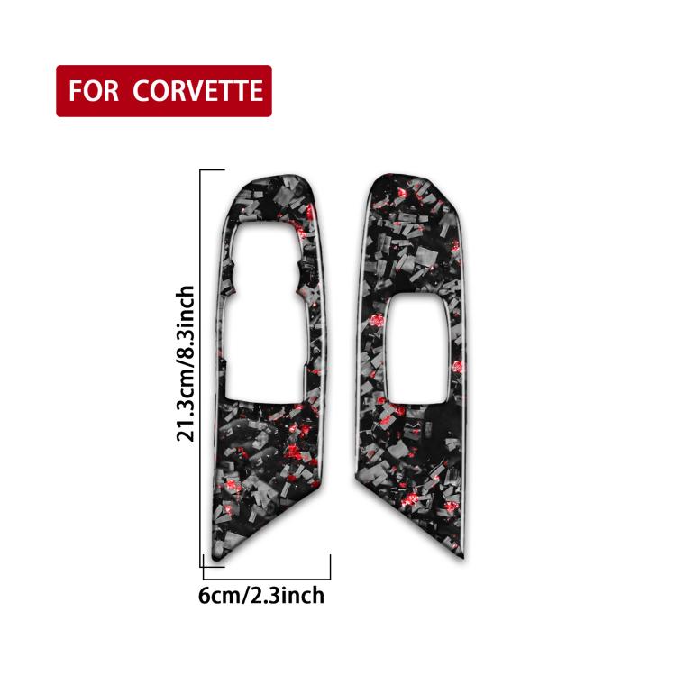 Set di 2 adesivi decorativi in fibra di carbonio con lamina dorata forgiata per finestrino auto Chevrolet Corvette C8 2020-, lato guidatore sinistro, Window Lift, Left Driver
