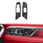 Set di 2 adesivi decorativi in fibra di carbonio con lamina dorata forgiata per finestrino auto Chevrolet Corvette C8 2020-, lato guidatore sinistro, Window Lift, Left Driver