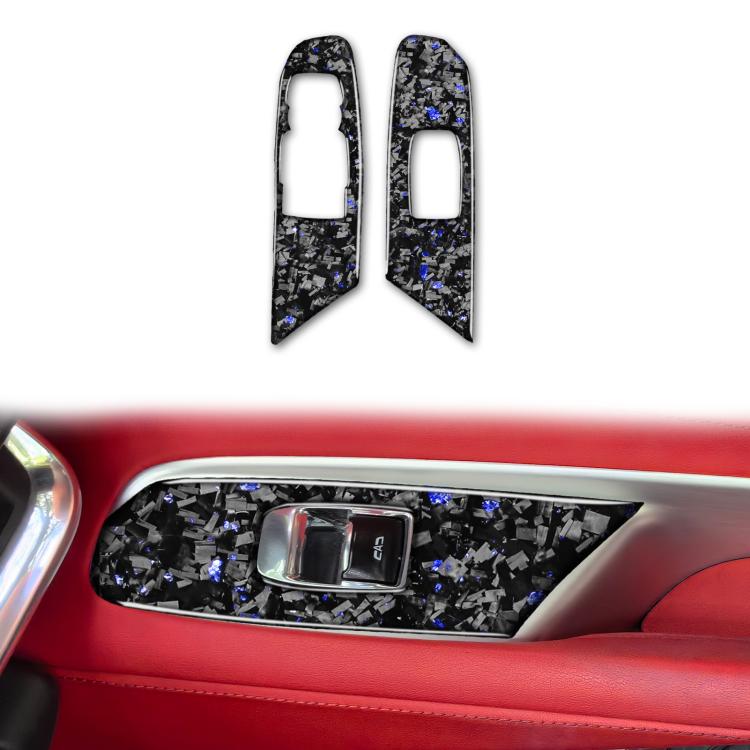 Set di 2 adesivi decorativi in fibra di carbonio con lamina dorata forgiata per finestrino auto Chevrolet Corvette C8 2020-, lato guidatore sinistro, Window Lift, Left Driver