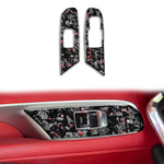 Set di 2 adesivi decorativi in fibra di carbonio con lamina dorata forgiata per finestrino auto Chevrolet Corvette C8 2020-, lato destro guidatore., Window Lift, Right Driver