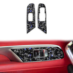 Set di 2 adesivi decorativi in fibra di carbonio con lamina dorata forgiata per finestrino auto Chevrolet Corvette C8 2020-, lato destro guidatore., Window Lift, Right Driver