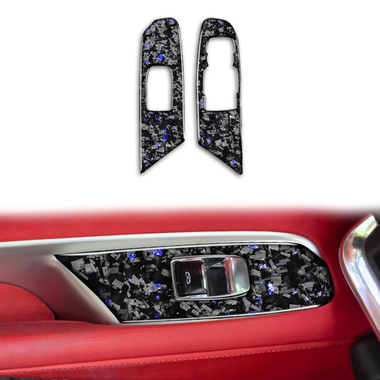 Set di 2 adesivi decorativi in fibra di carbonio con lamina dorata forgiata per finestrino auto Chevrolet Corvette C8 2020-, lato destro guidatore., Window Lift, Right Driver